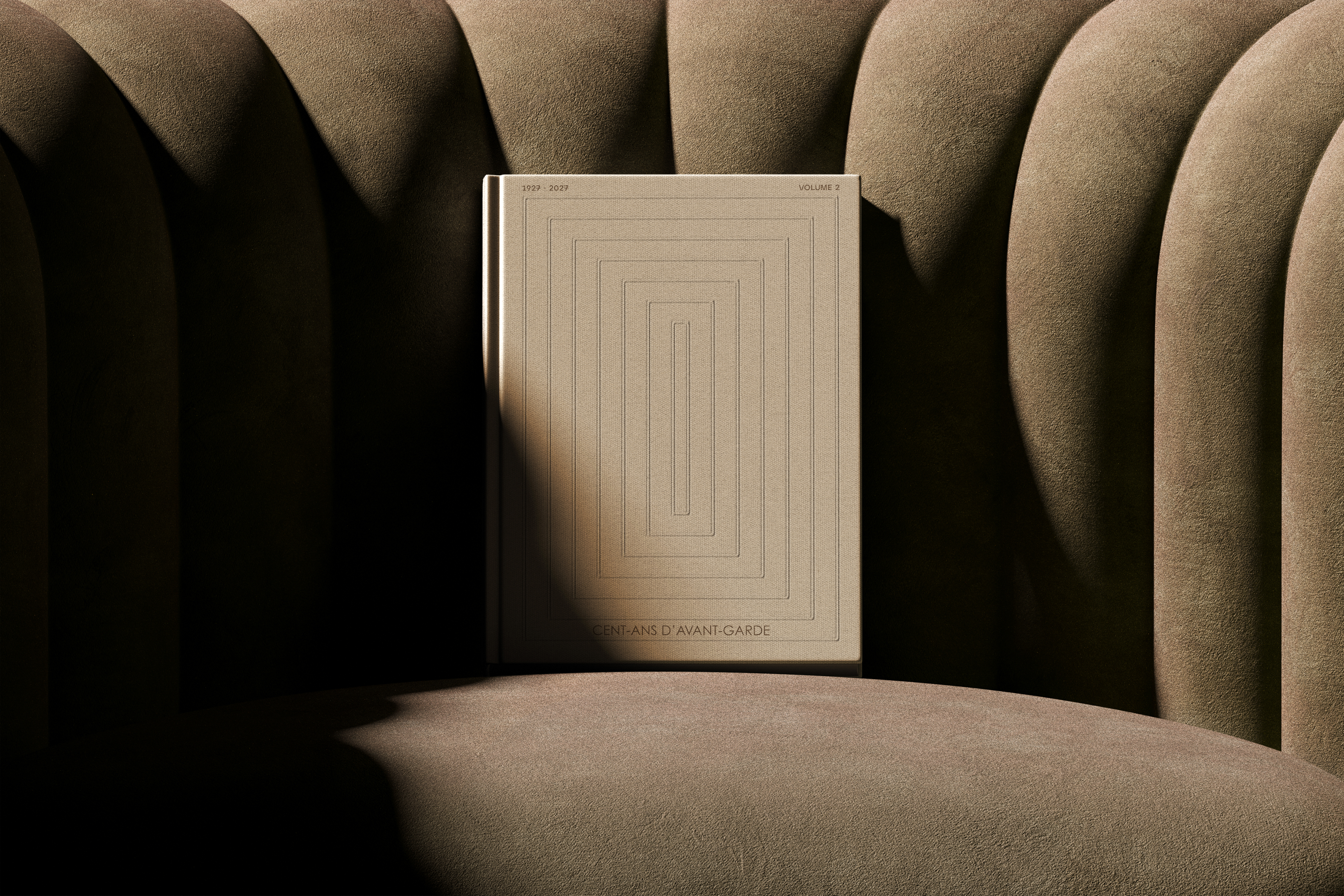 détail de gaufrage sur couverture de livre d’art haut de gamme d'architecture à Paris